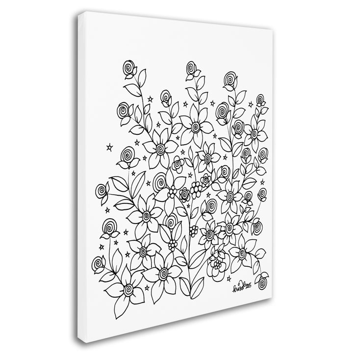 KCDoodleArt Simple Flower Doodle 2 14 x 19 Canvas Art Image 3