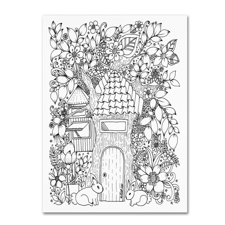 KCDoodleArt Tree House 14 x 19 Canvas Art Image 2