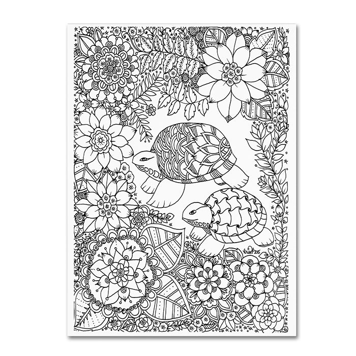 KCDoodleArt Turtle 14 x 19 Canvas Art Image 1