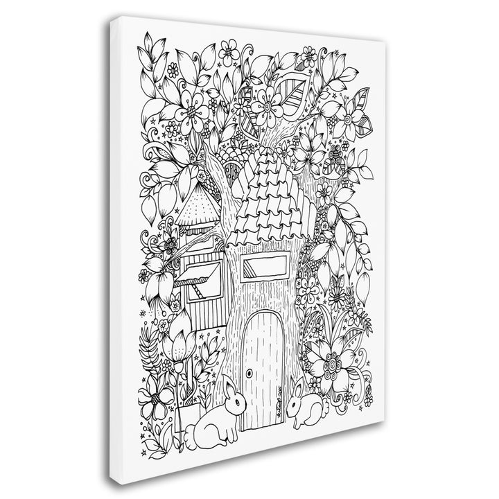 KCDoodleArt Tree House 14 x 19 Canvas Art Image 3