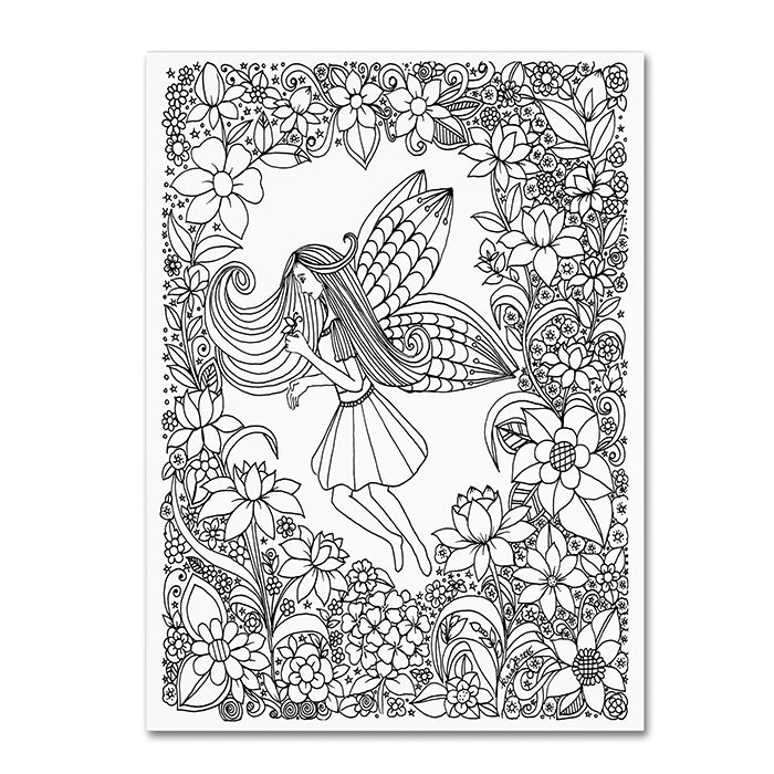 KCDoodleArt Fairy 13 14 x 19 Canvas Art Image 1