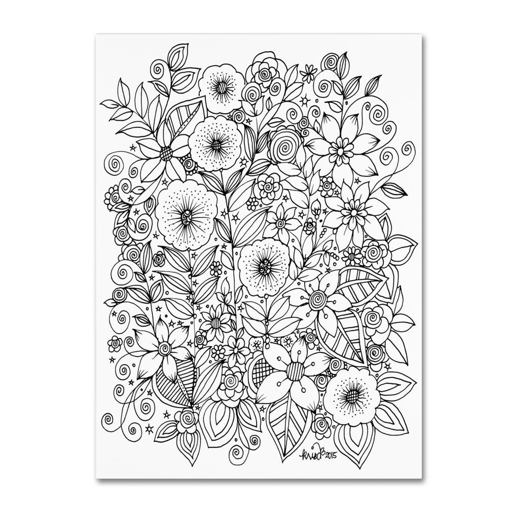 KCDoodleArt Flower Design 1 14 x 19 Canvas Art Image 2