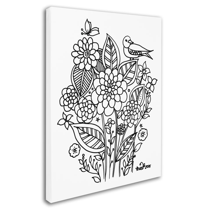 KCDoodleArt Flower Design 3 14 x 19 Canvas Art Image 3