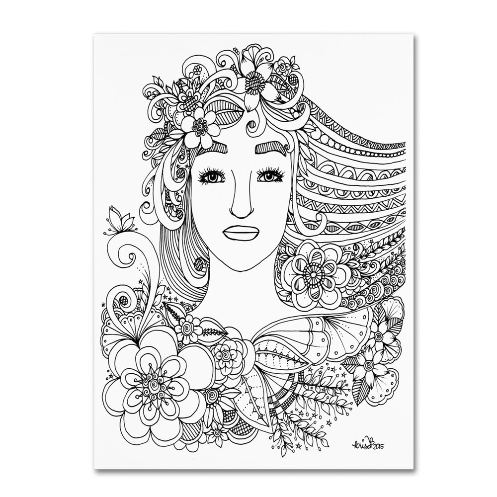 KCDoodleArt Woman 3 14 x 19 Canvas Art Image 2