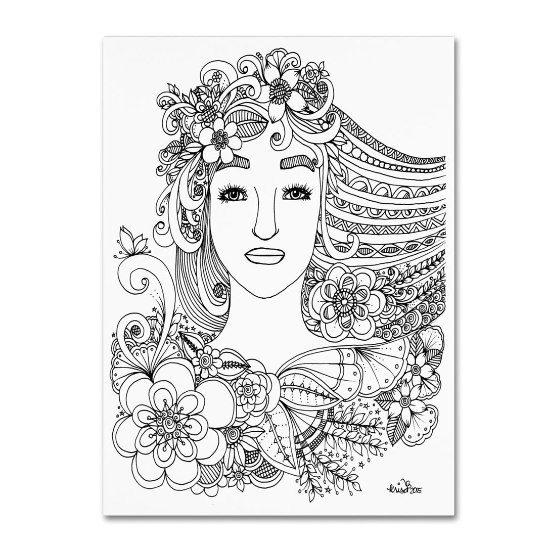 KCDoodleArt Woman 3 14 x 19 Canvas Art Image 2