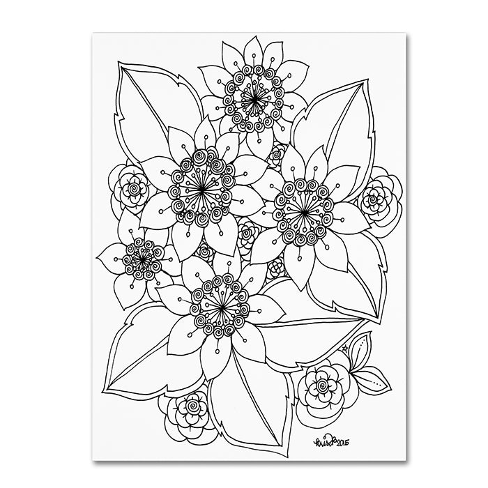 KCDoodleArt Flower Design 4 14 x 19 Canvas Art Image 1