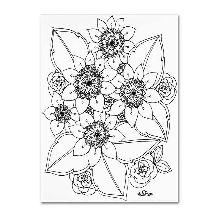 KCDoodleArt Flower Design 4 14 x 19 Canvas Art Image 2