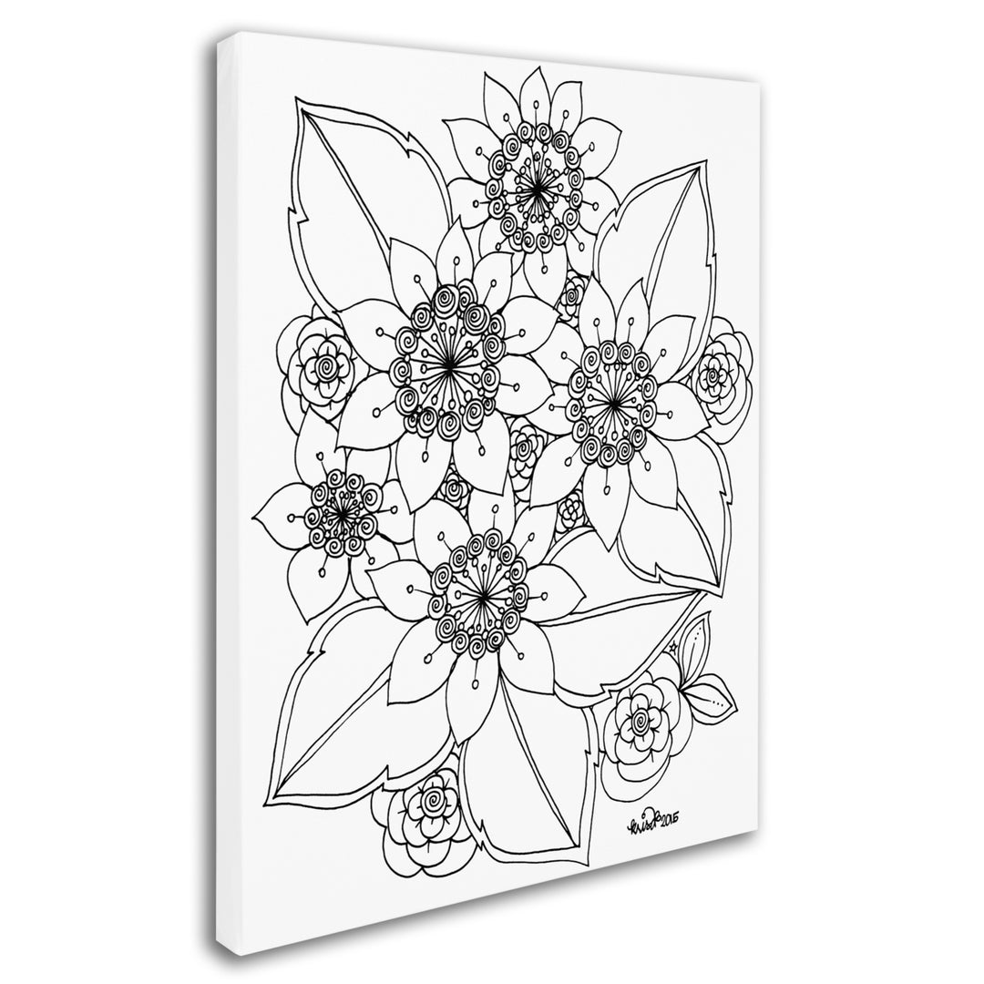 KCDoodleArt Flower Design 4 14 x 19 Canvas Art Image 3