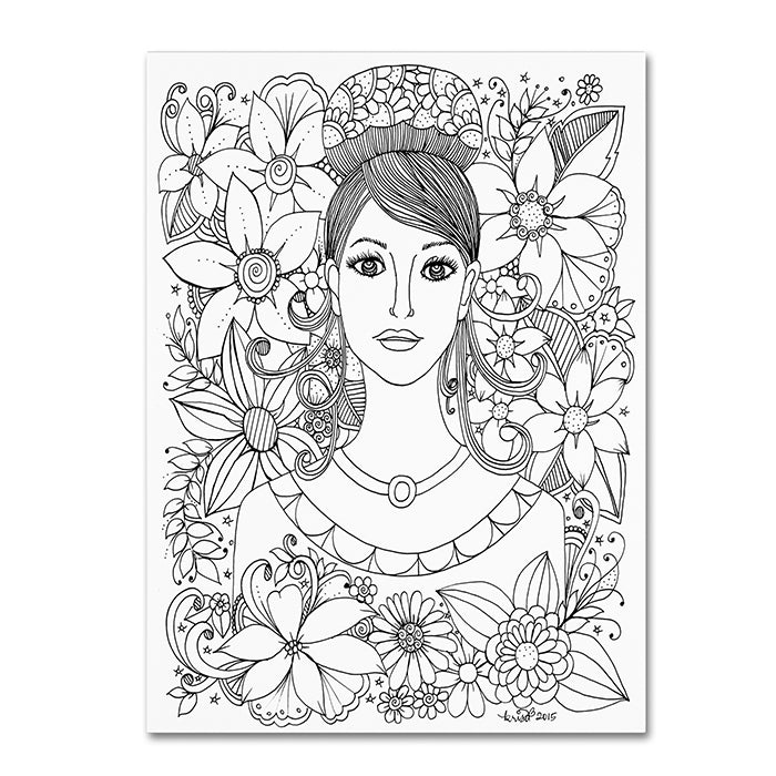 KCDoodleArt Woman 4 14 x 19 Canvas Art Image 1