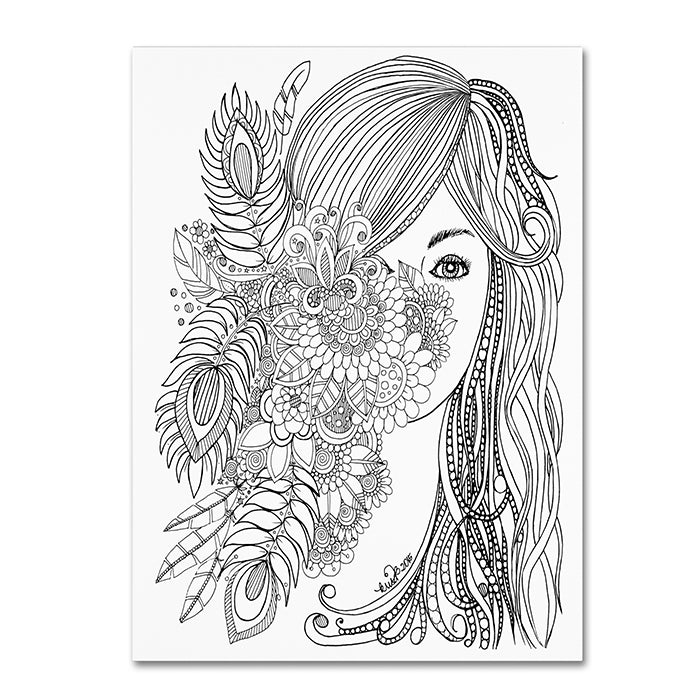 KCDoodleArt Flower Girls 2 14 x 19 Canvas Art Image 1