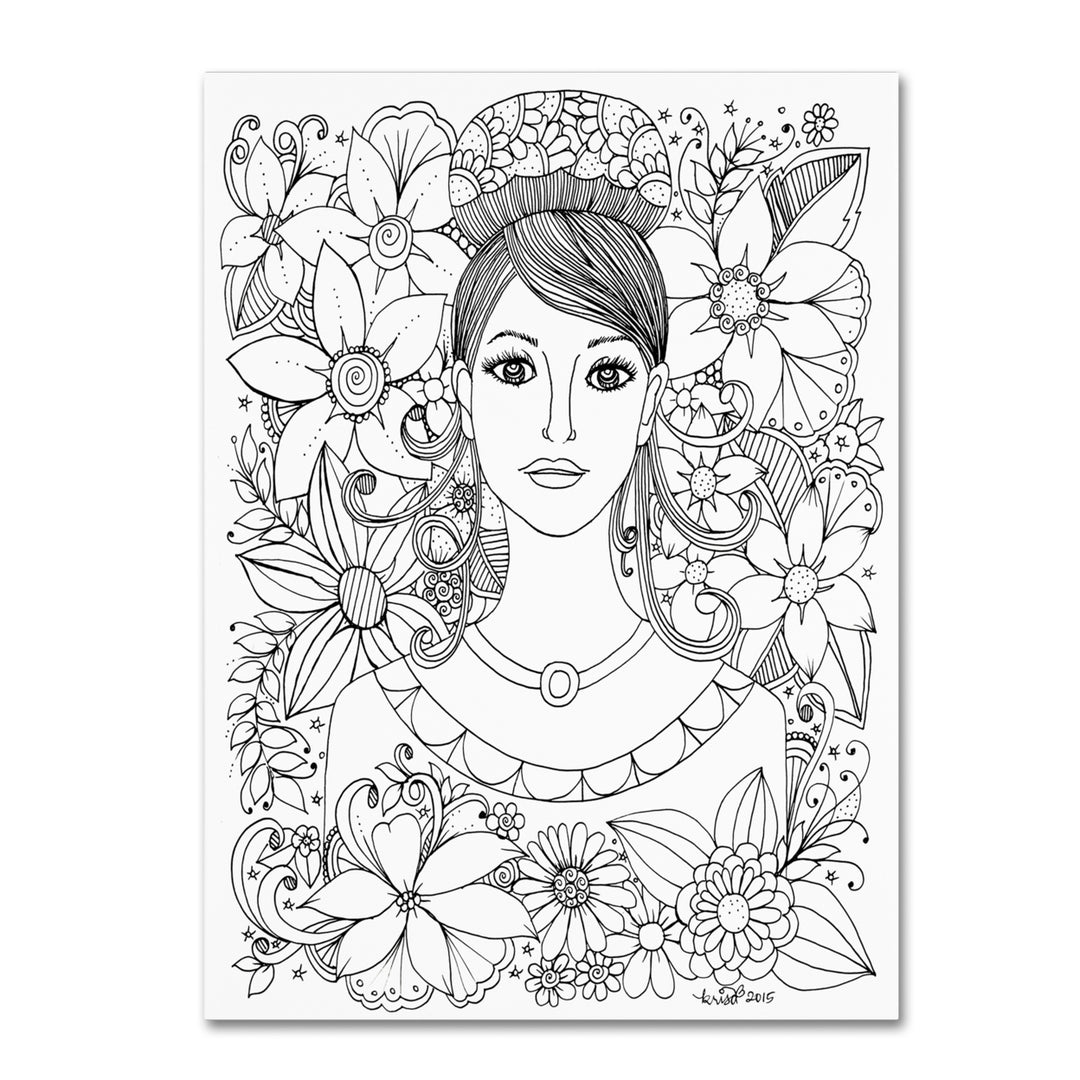 KCDoodleArt Woman 4 14 x 19 Canvas Art Image 2