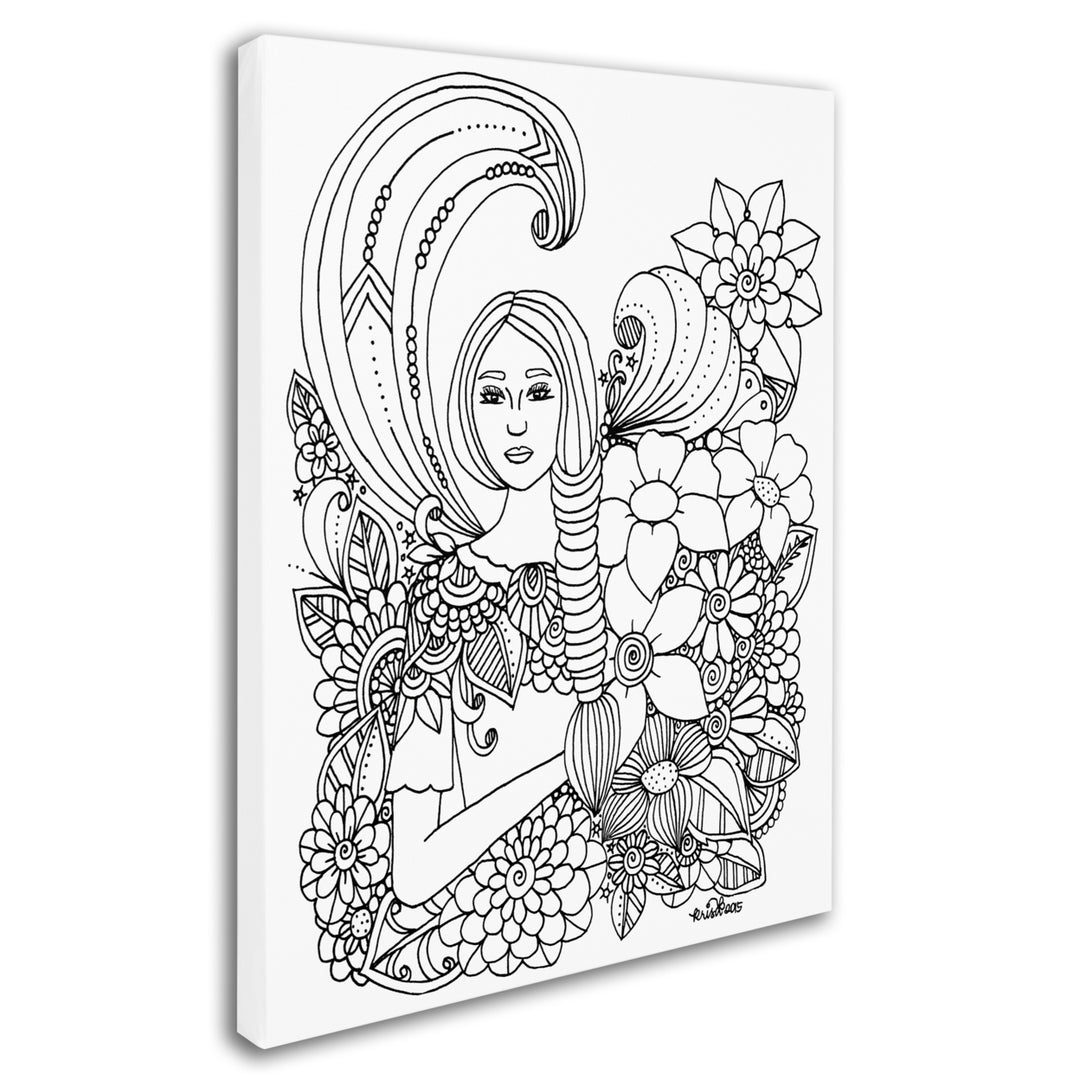 KCDoodleArt Flower Girls 14 14 x 19 Canvas Art Image 3