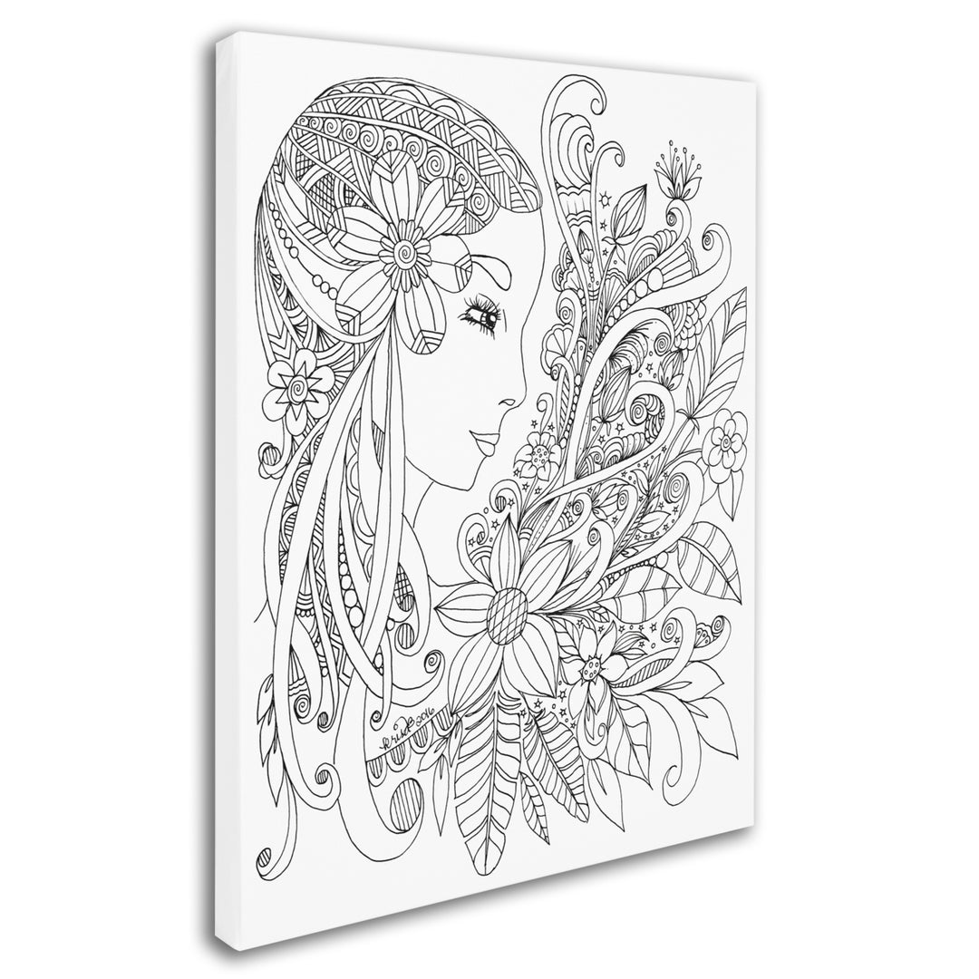 KCDoodleArt Flower Girls 19 14 x 19 Canvas Art Image 3