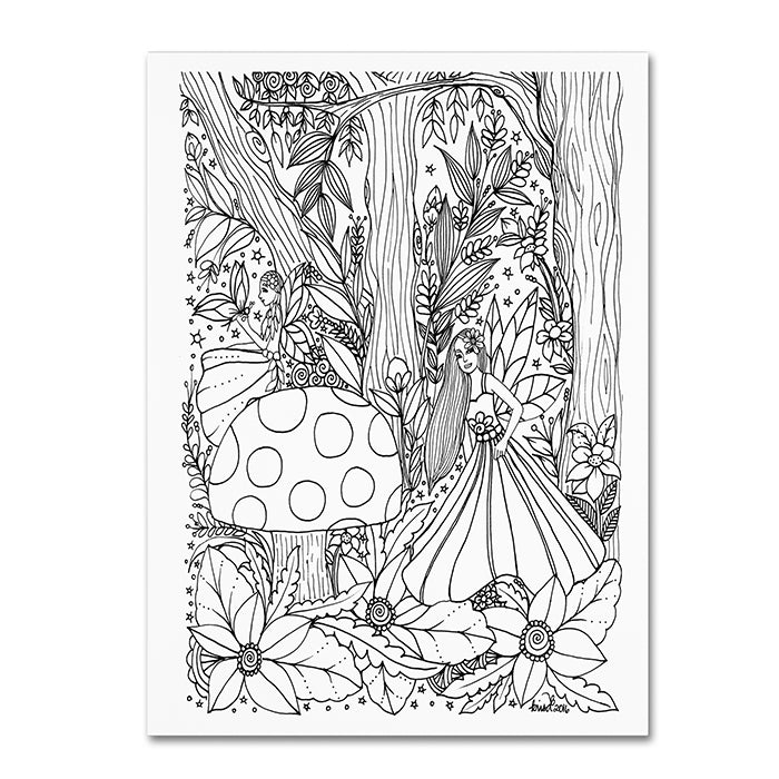 KCDoodleArt Fairies and Woodland Creatures 5 14 x 19 Canvas Art Image 1