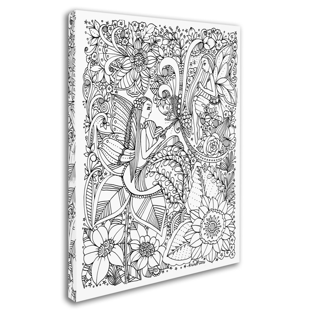 KCDoodleArt Fairies and Woodland Creatures 4 14 x 19 Canvas Art Image 3