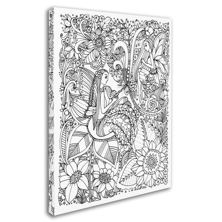 KCDoodleArt Fairies and Woodland Creatures 4 14 x 19 Canvas Art Image 3