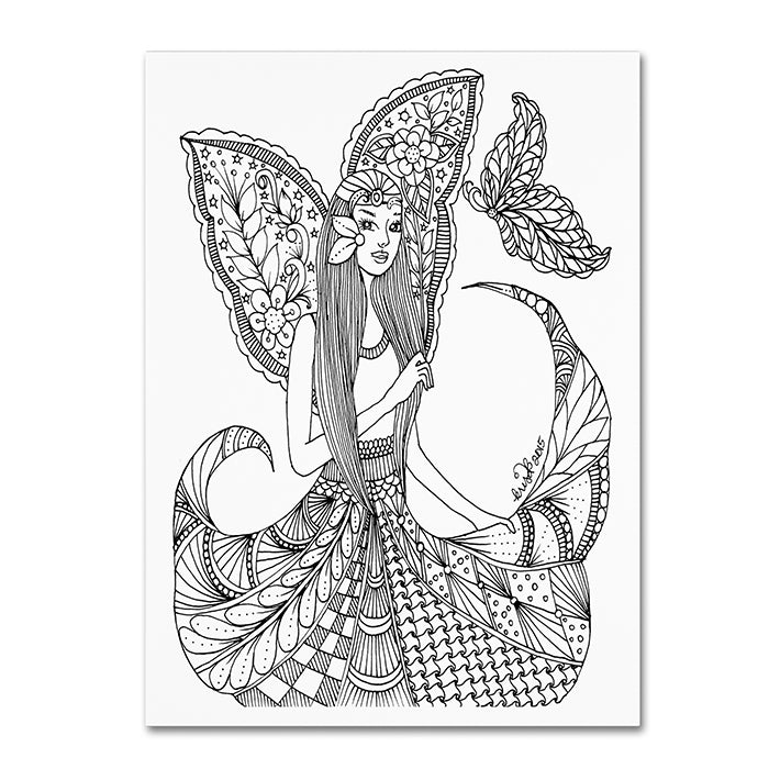 KCDoodleArt Fairies and Woodland Creatures 13 14 x 19 Canvas Art Image 1