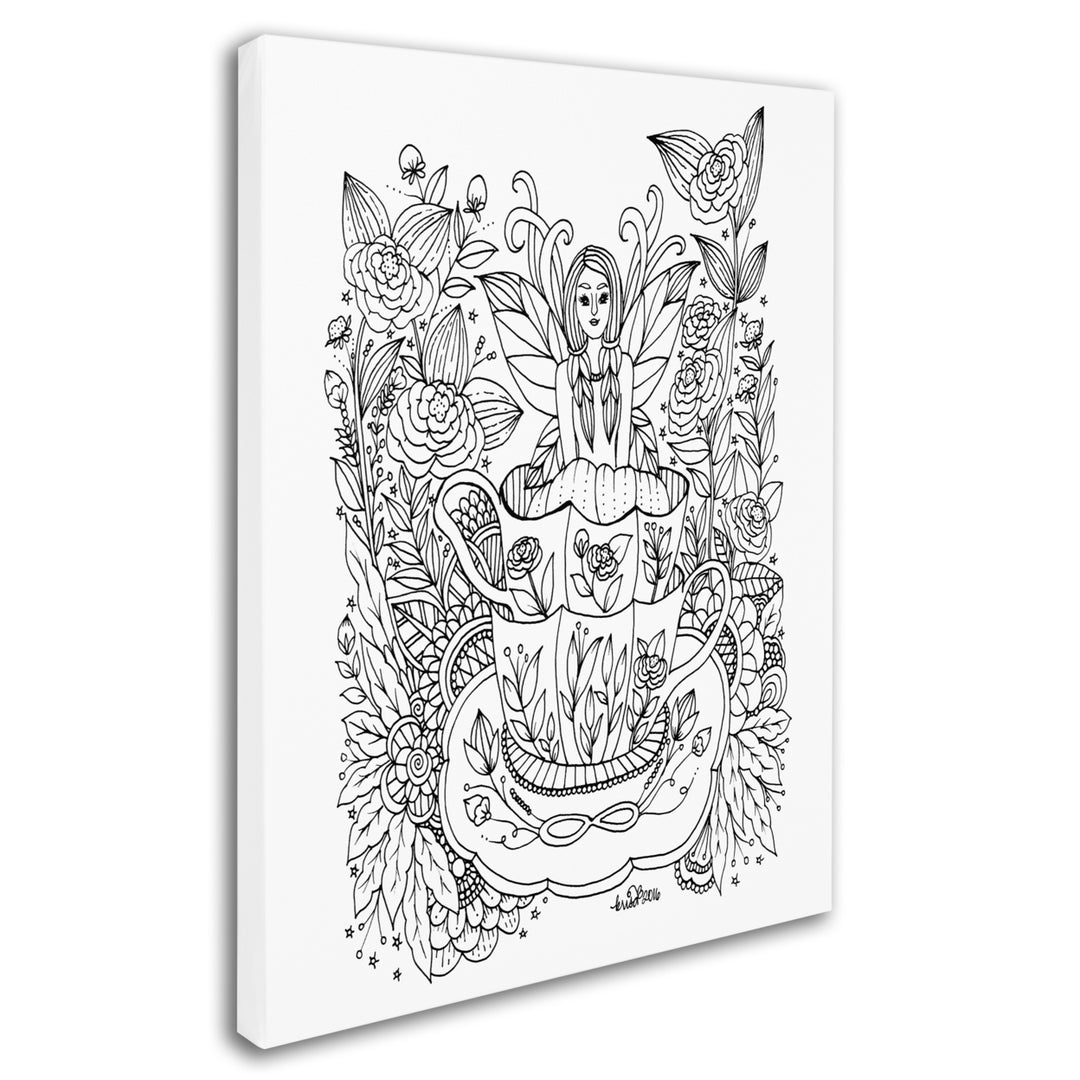 KCDoodleArt Fairies and Woodland Creatures 11 14 x 19 Canvas Art Image 3