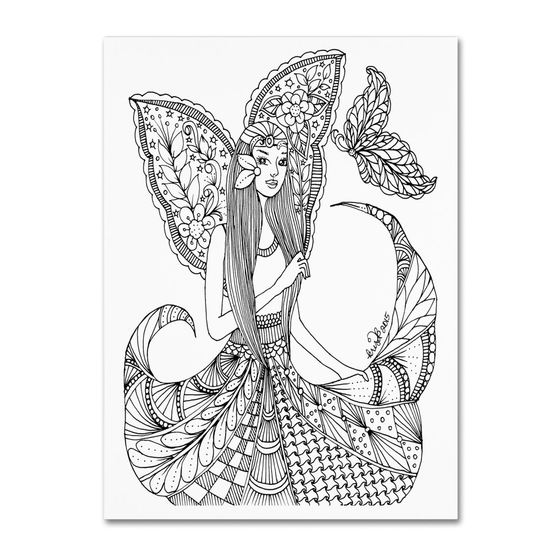 KCDoodleArt Fairies and Woodland Creatures 13 14 x 19 Canvas Art Image 2