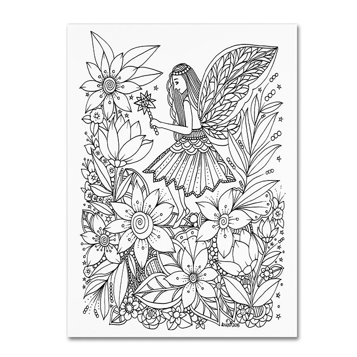 KCDoodleArt Fairies and Woodland Creatures 14 14 x 19 Canvas Art Image 1