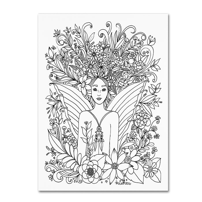 KCDoodleArt Fairies and Woodland Creatures 18 14 x 19 Canvas Art Image 1