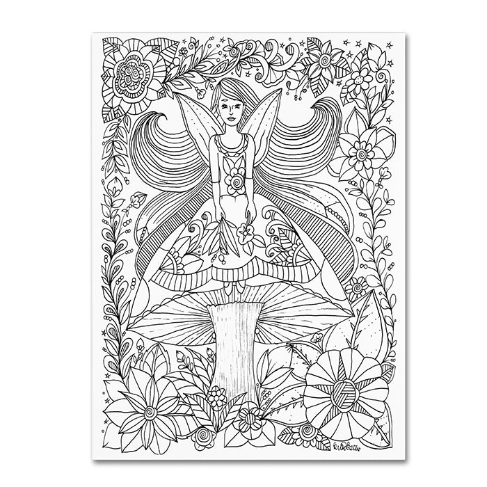 KCDoodleArt Fairies and Woodland Creatures 24 14 x 19 Canvas Art Image 1