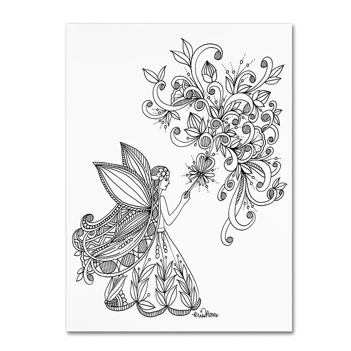 KCDoodleArt Fairies and Woodland Creatures 25 14 x 19 Canvas Art Image 1