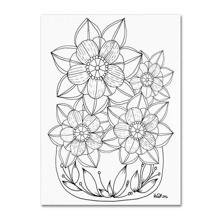 KCDoodleArt Flower Design 5 14 x 19 Canvas Art Image 1