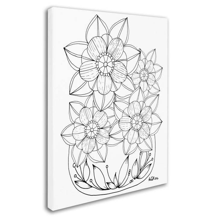 KCDoodleArt Flower Design 5 14 x 19 Canvas Art Image 3