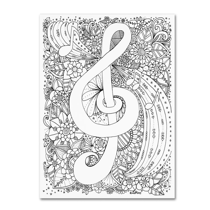 KCDoodleArt J-Clef Doodle 14 x 19 Canvas Art Image 2