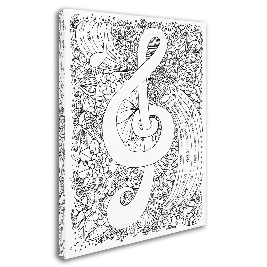 KCDoodleArt J-Clef Doodle 14 x 19 Canvas Art Image 3