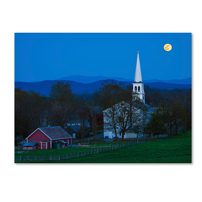 Michael Blanchette Photography Moonrise at Peacham 14 x 19 Canvas Art Image 1