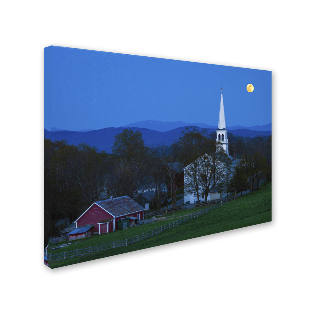 Michael Blanchette Photography Moonrise at Peacham 14 x 19 Canvas Art Image 3