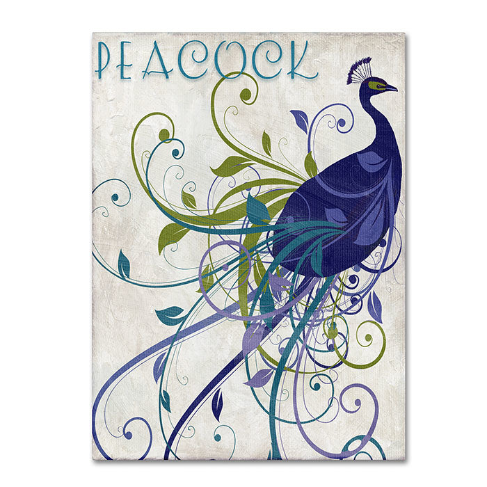 Color Bakery Peacock Nouveau I 14 x 19 Canvas Art Image 1