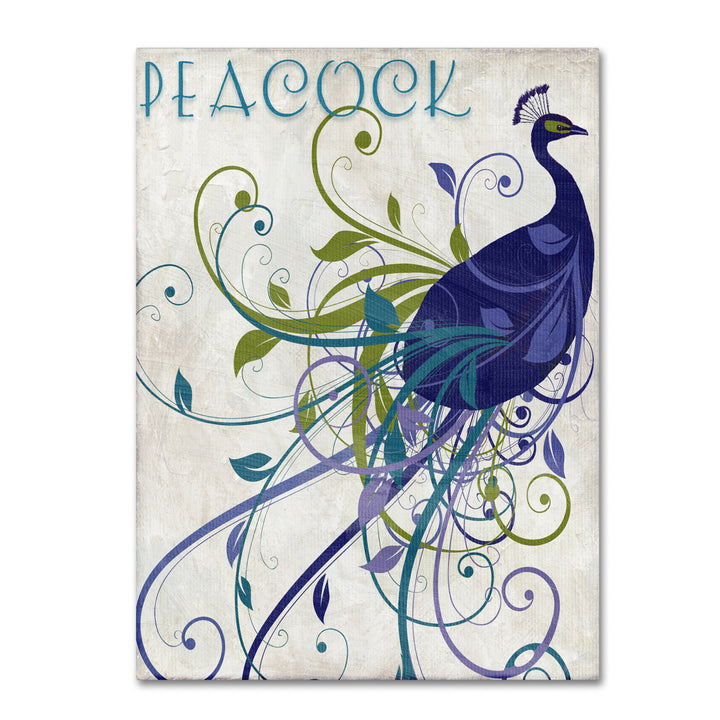 Color Bakery Peacock Nouveau I 14 x 19 Canvas Art Image 2