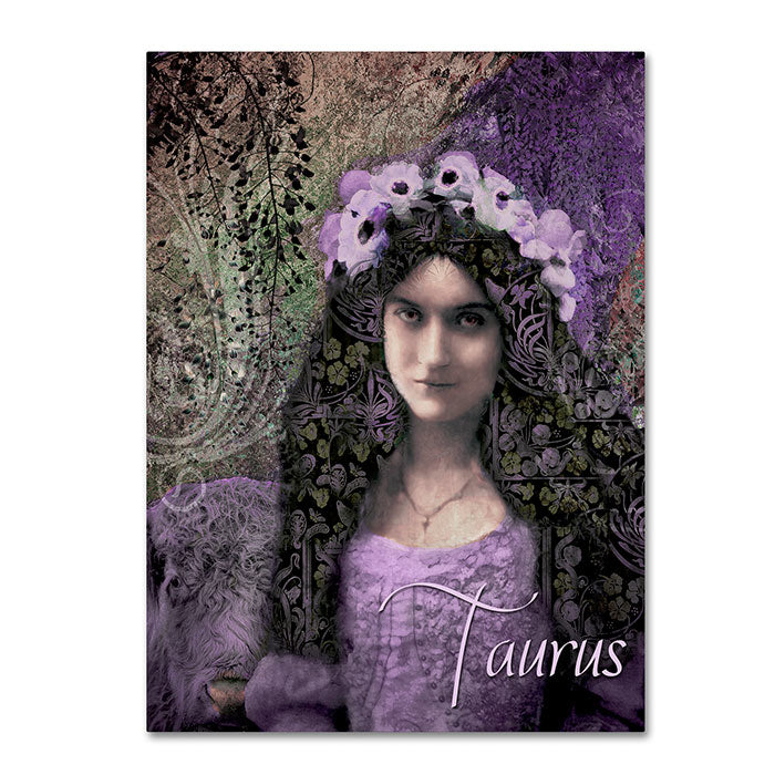 Color Bakery Art Nouveau Zodiac Taurus 14 x 19 Canvas Art Image 1