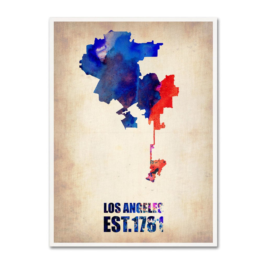 Naxart Los Angeles Watercolor Map 2 14 x 19 Canvas Art Image 1