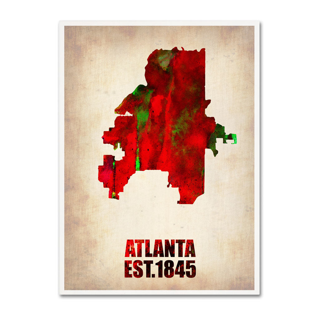 Naxart Atlanta Watercolor Map 14 x 19 Canvas Art Image 1