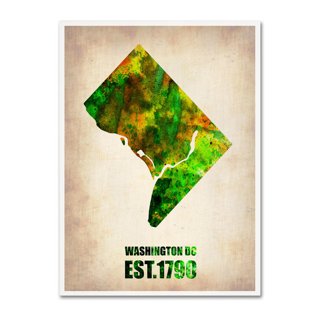 Naxart Washington D.C. Watercolor Map 14 x 19 Canvas Art Image 1