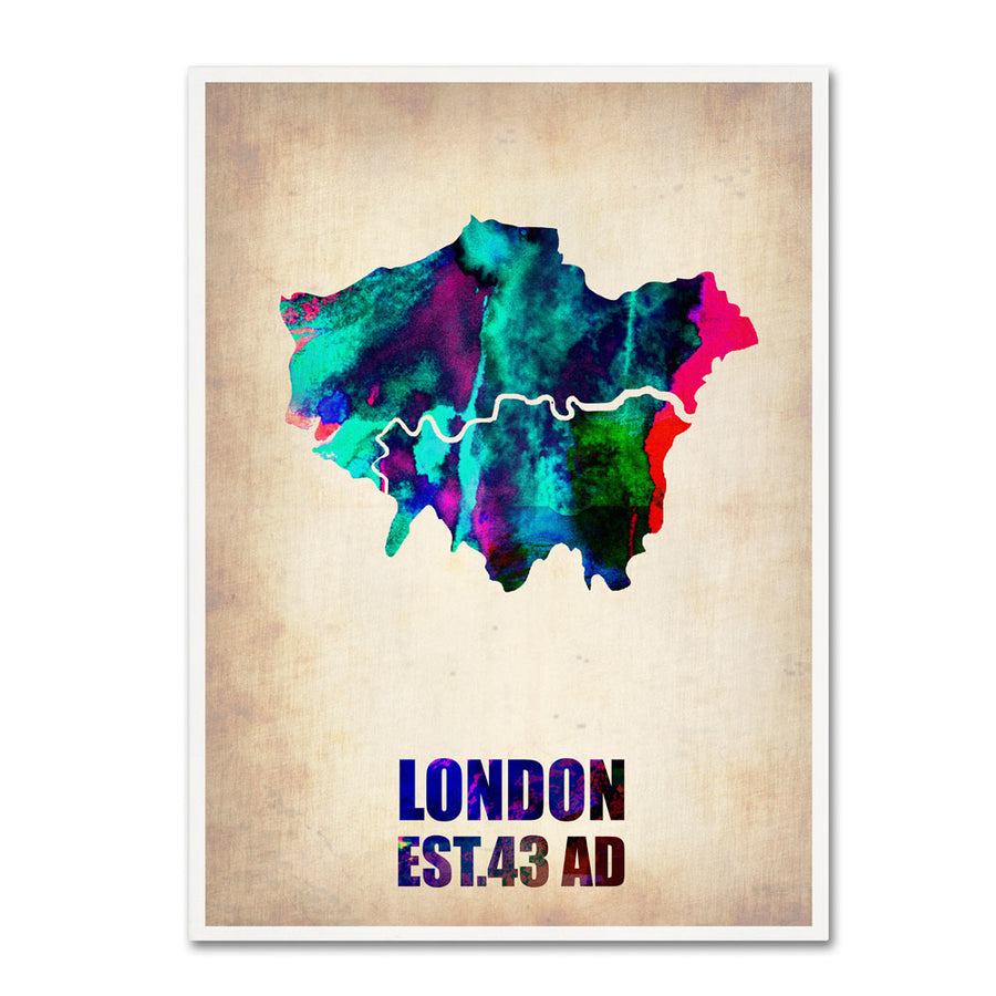 Naxart London Watercolor Map 2 14 x 19 Canvas Art Image 1