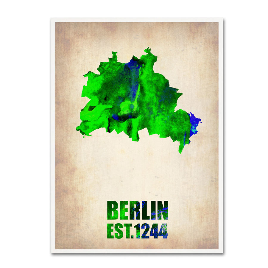 Naxart Berlin Watercolor Map 14 x 19 Canvas Art Image 1