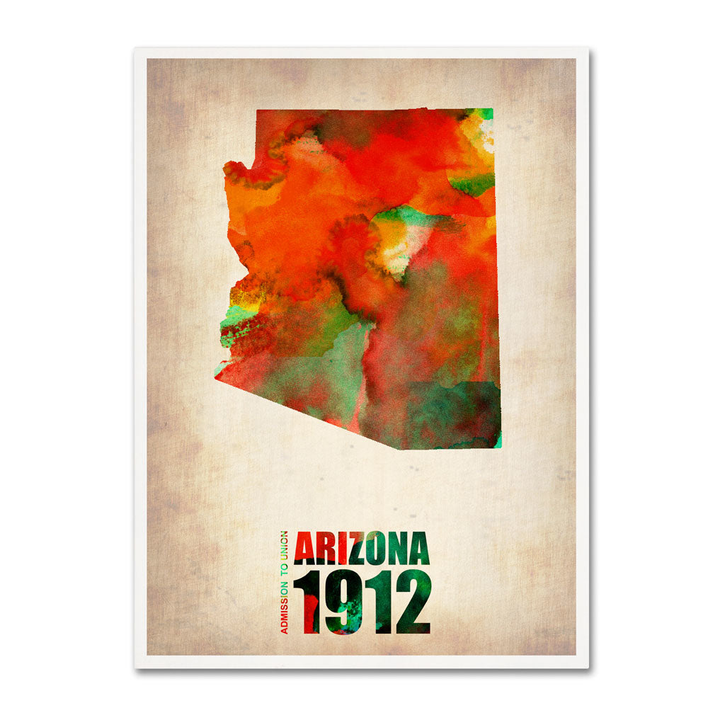 Naxart Arizona Watercolor Map 14 x 19 Canvas Art Image 1