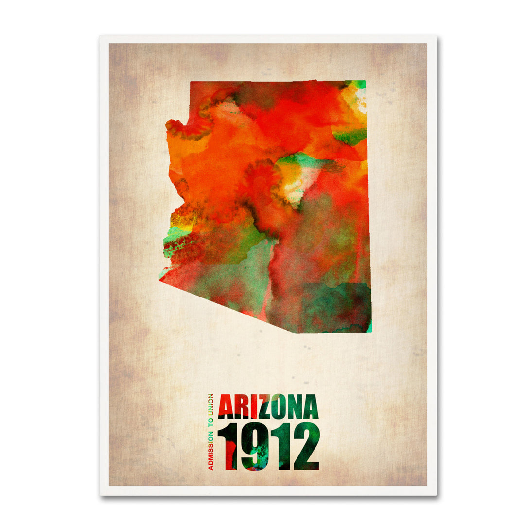 Naxart Arizona Watercolor Map 14 x 19 Canvas Art Image 2