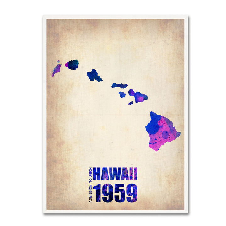 Naxart Hawaii Watercolor Map 14 x 19 Canvas Art Image 2