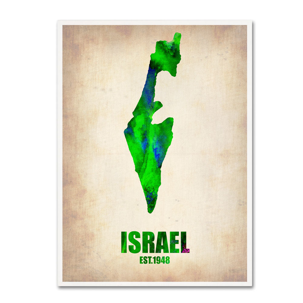 Naxart Israel Watercolor Map 14 x 19 Canvas Art Image 1