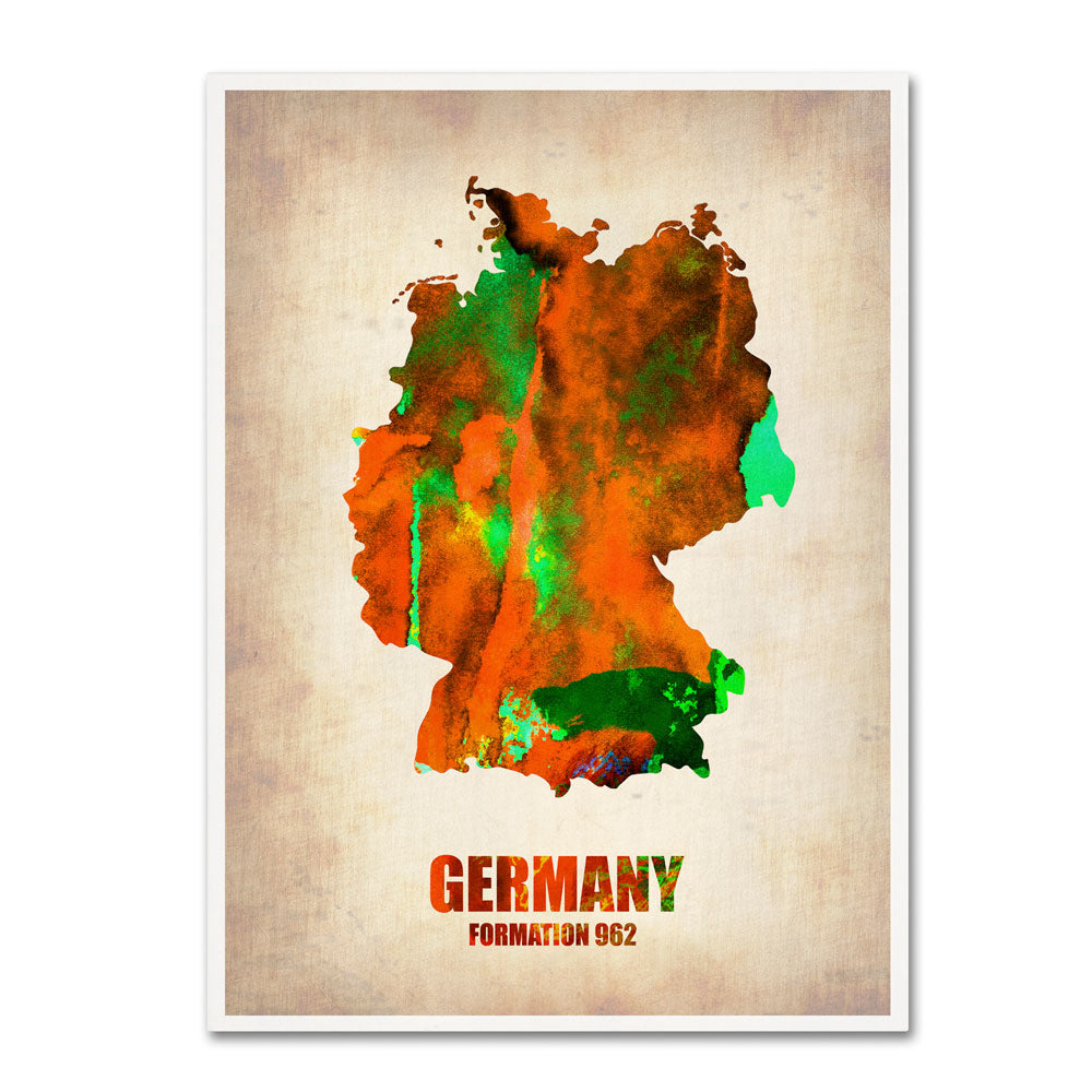 Naxart Germany Watercolor Map 14 x 19 Canvas Art Image 1