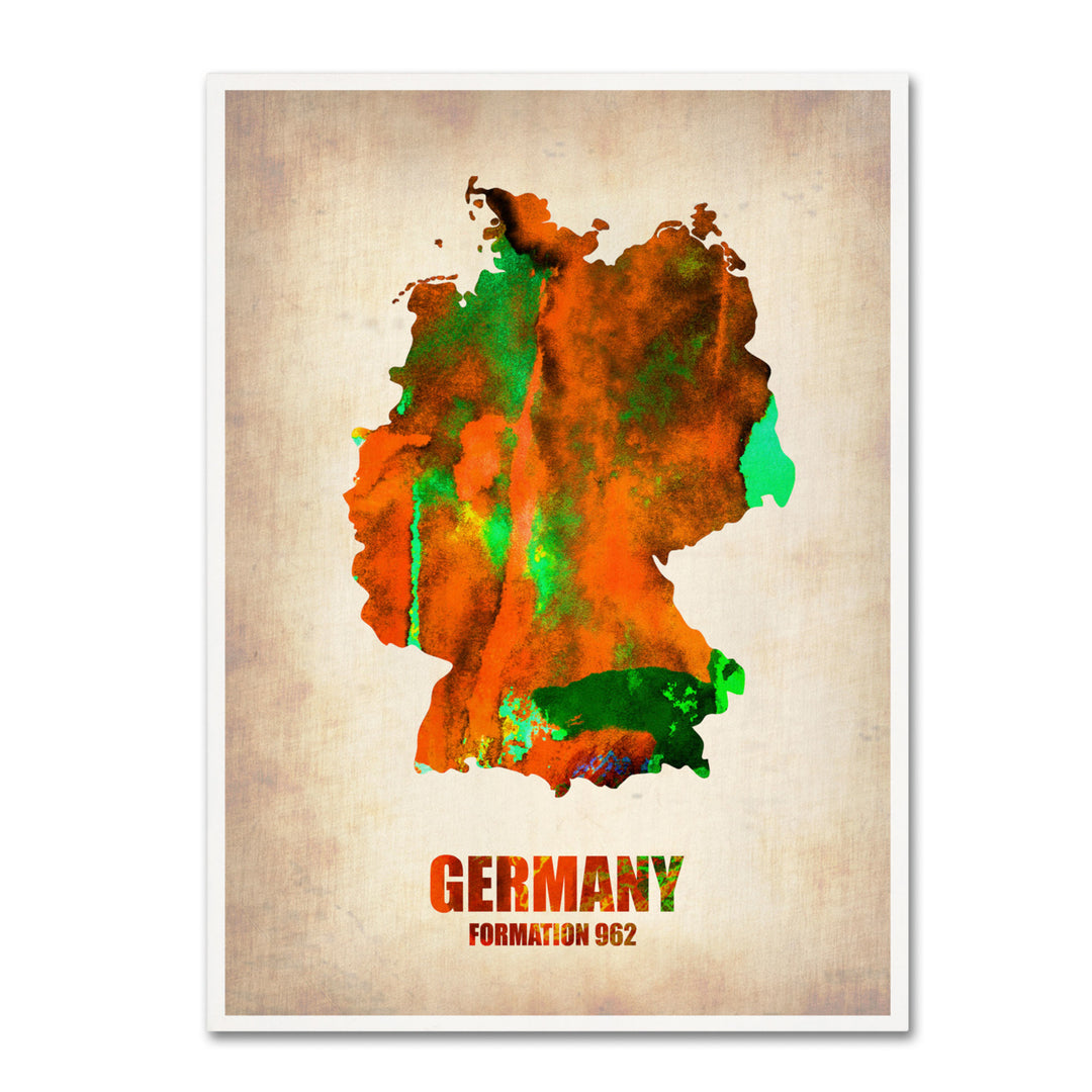 Naxart Germany Watercolor Map 14 x 19 Canvas Art Image 2