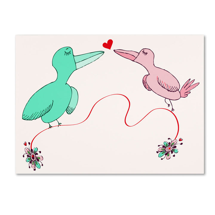 Carla Martell Love Birds 14 x 19 Canvas Art Image 1