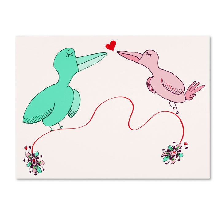 Carla Martell Love Birds 14 x 19 Canvas Art Image 2