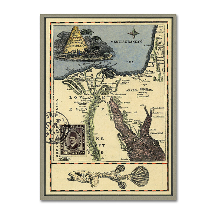 Nick Bantock Egypt Map 14 x 19 Canvas Art Image 1